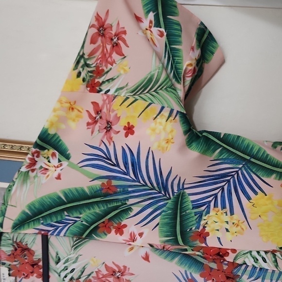 Fits S - large Floral Tropical kimono Coastal Beachy Vacation Lagenlook Bohemian - Picture 6 of 9